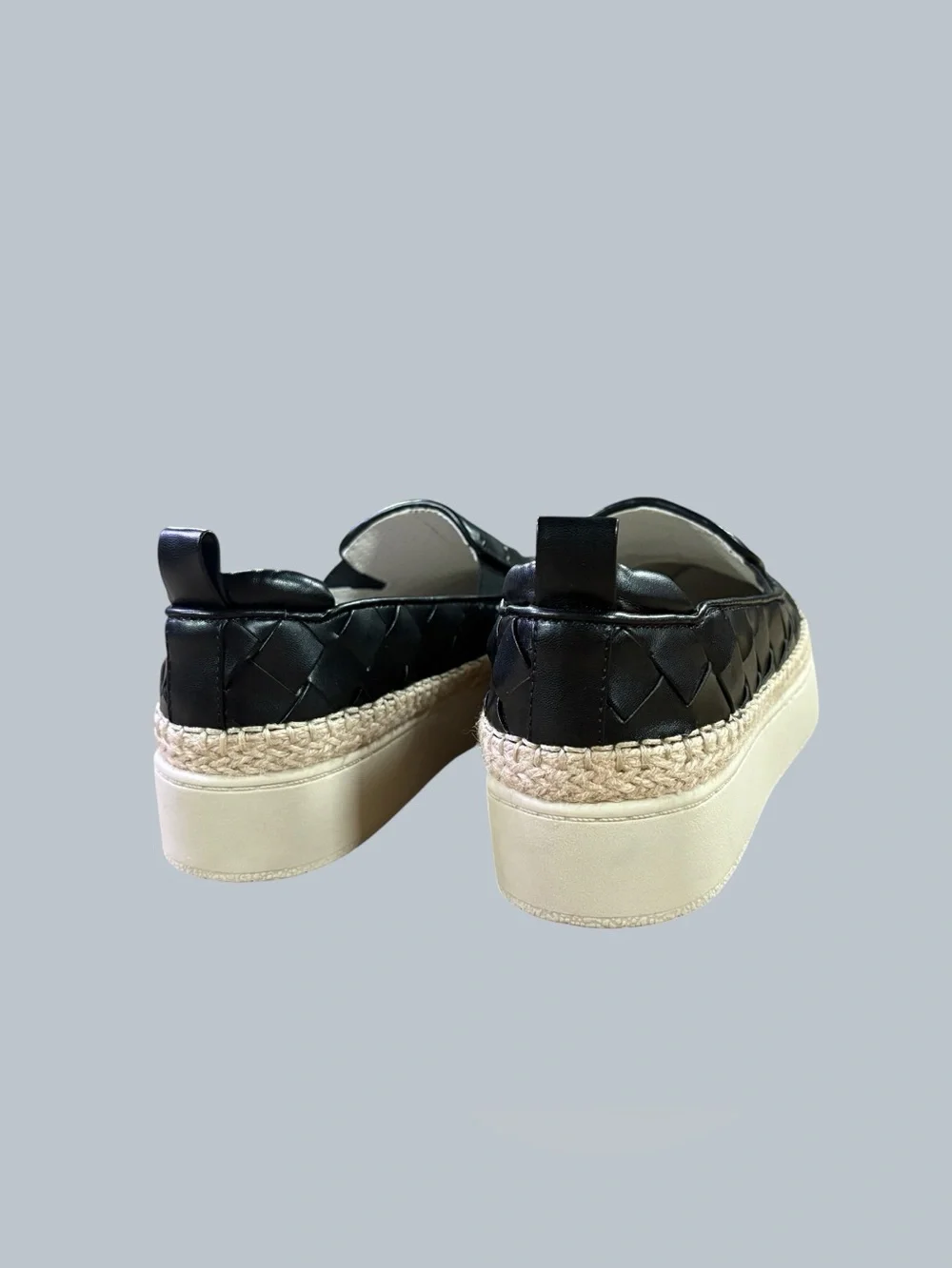 Franco Sarto Woven Black Platform Espadrille Slip On Sneakers Women’s 8M